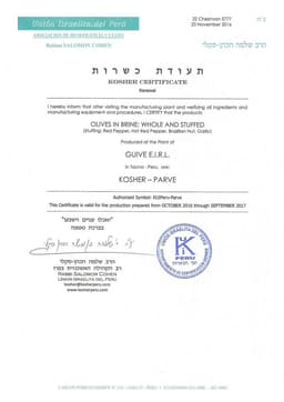 Certificado Kosher