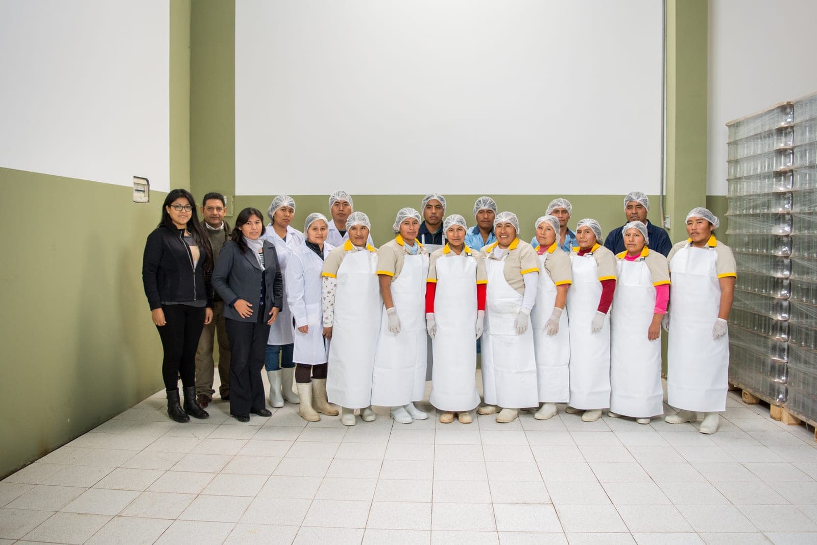 Guive team working at the production plant in Tacna, Peru